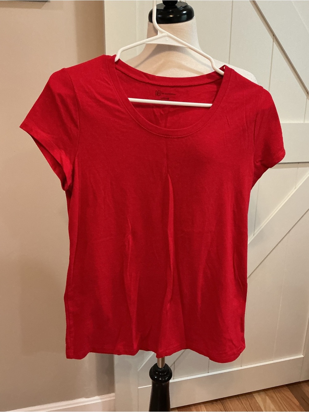 No Boundaries Red Scoop Neck Short Sleeve Tee DP